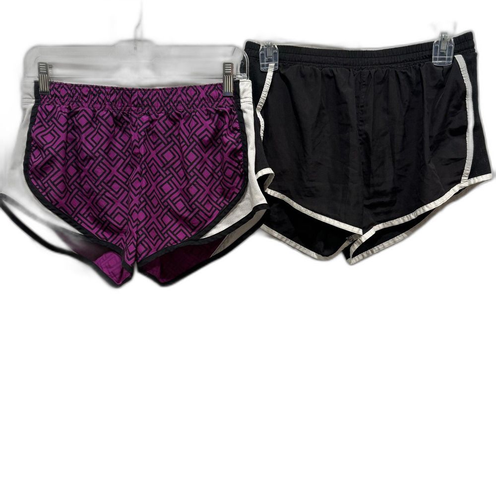 Pair of Running Athletic Shorts Womens sz Small MTA Black & Purple Workout